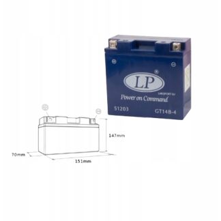 Akumulator żelowy Landport GT14B-4 YT14B-4 12V 12Ah