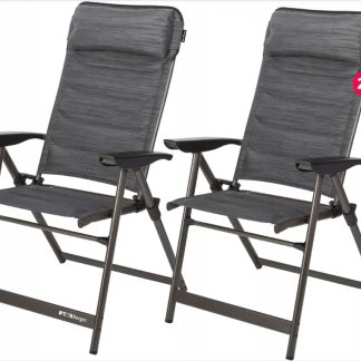 Fotel składany Berger Slimline antracyt zestaw 2 sztuki