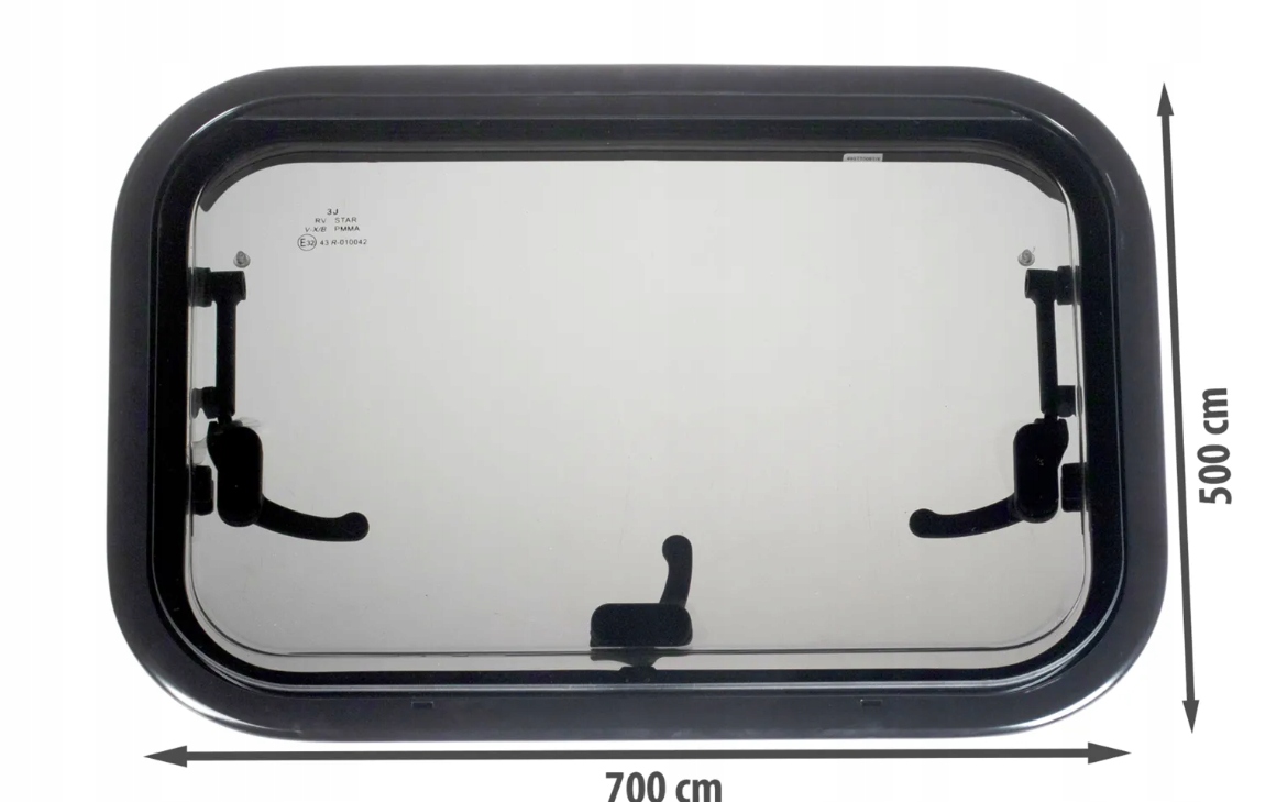 Okno uchylne do kampera / przyczepy Berger 700x500 mm moskitiera roleta