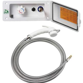 Przyłącze zewnętrzne wody ze słuchawką i wężem bez zamka