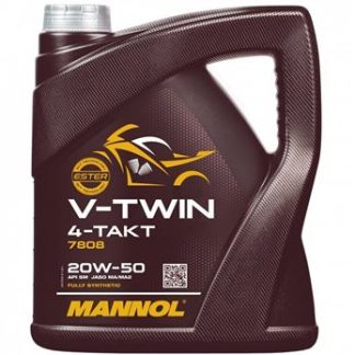 MANNOL OLEJ SILNIKOWY 4T V-TWIN 20W50 4 L MA2 FULL SYNTETYK (JASO MA/MA2, A
