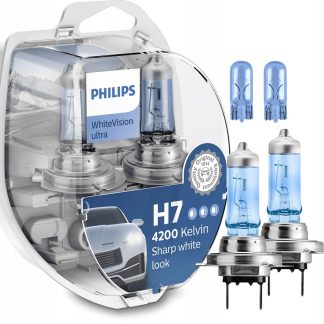PHILIPS ŻARÓWKI H7 12V 55W PX26D WHITE VISION ULTRA (EFEKT INTENSYWNEJ BIEL