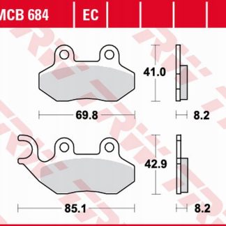 TRW ZF KLOCKI HAMULCOWE KH264 ORGANIC PEUGEOT TWEET 50/125 '10-, CITY STAR/