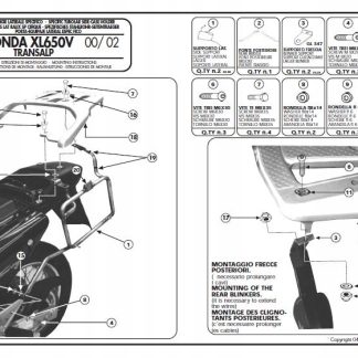 KAPPA STELAŻ KUFRÓW BOCZNYCH MONOKEY HONDA XL 650V TRANSALP (00-07) - RÓWNI