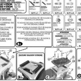 KAPPA STELAŻ KUFRA CENTRALNEGO SUZUKI DL 650 V-STROM (04-11), DL 1000 V-STR