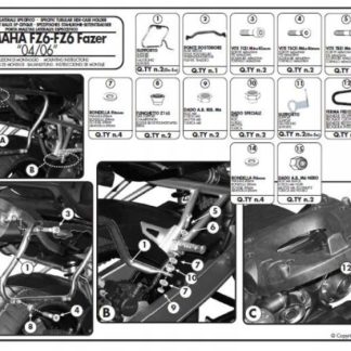 KAPPA STELAŻ KUFRÓW BOCZNYCH MONOKEY SIDE YAMAHA FZ6 / FAZER (04-06) - TYLK