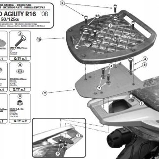 KAPPA STELAŻ KUFRA CENTRALNEGO KYMCO AGILITY 50/125/150/200 R16 (08-13) ( B