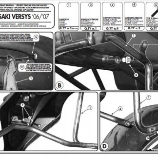 KAPPA STELAŻ KUFRÓW BOCZNYCH MONOKEY KAWASAKI VERSYS 650 (06-09) - RÓWNIEŻ