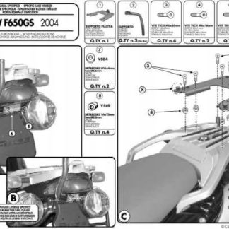 KAPPA STELAŻ KUFRA CENTRALNEGO BMW F 650GS (04-07), G 650GS (04-07) ( Z PŁY