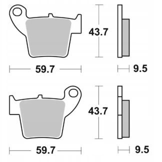 SBS KLOCKI HAMULCOWE NOWOŚĆ KH346 OFF-ROAD CARBON PASUJE DO: HONDA CR/CRF T