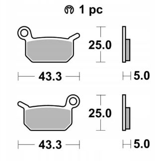 SBS KLOCKI HAMULCOWE NOWOŚĆ KH325 OFF-ROAD SINTER KOLOR ZŁOTY KTM SXE -5 EL
