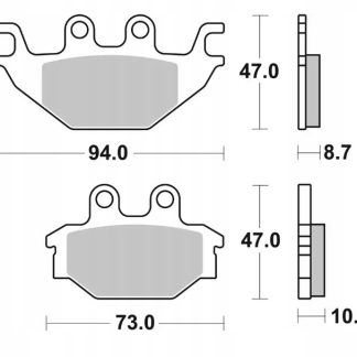 SBS KLOCKI HAMULCOWE NOWOŚĆ KH377 STREET STANDART CERAMIC KOLOR CZARNY YAMA