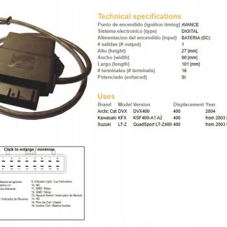 DZE MODUŁ ZAPŁONU CDI SUZUKI LTZ 400 '03-'07; KAWASAKI KFX 400 '03-'04 (OEM