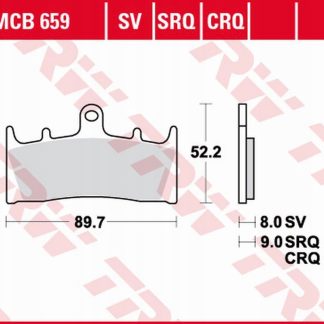 TRW ZF KLOCKI HAMULCOWE KH188 SINTER TRACK KAWASAKI ZX-6R/ZX-7R '96-'02, ZX
