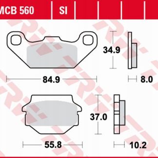 TRW ZF KLOCKI HAMULCOWE KH SINTER OFFROAD KAWASAKI KFX 250 '87-'04, KEF 300