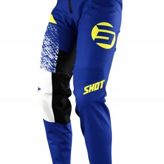 SHOT RACING WYPRZEDAŻ SPODNIE MOTO DEVO ROLL BLUE KOLOR NIEBIESKI/BIAŁY/ŻÓŁ