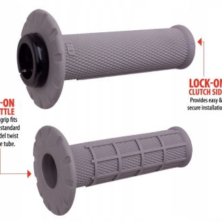 ODI MANETKI OFF ROAD HALF WAFFLE UNIVERSAL LOCK-ON GRIP SET KOLOR SZARY