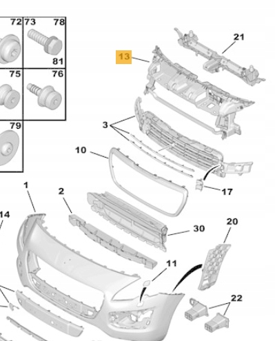 Wzmocnienie czołowe belka 3008 09- 9805243280 ORG