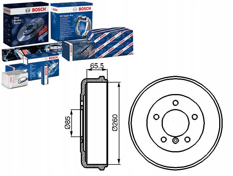 Bęben hamulcowy BOSCH UKŁAD HAMULCOW 0 986 477 038