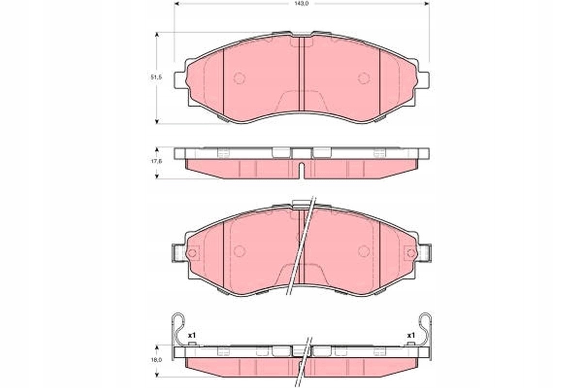 Klocek hamulcowy kpl. TRW AUTOMOTIVE GDB3345