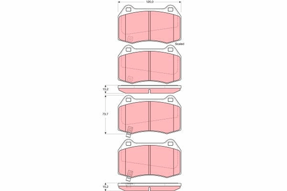 Klocek hamulcowy kpl. TRW AUTOMOTIVE GDB3381